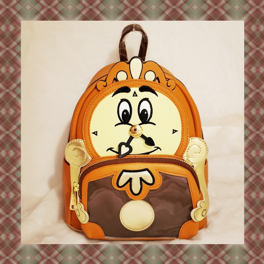 🤎🕛🖤NWT COGSWORTH Cosplay Loungefly featured On "Beauty And The Beast"🤎🕓🖤